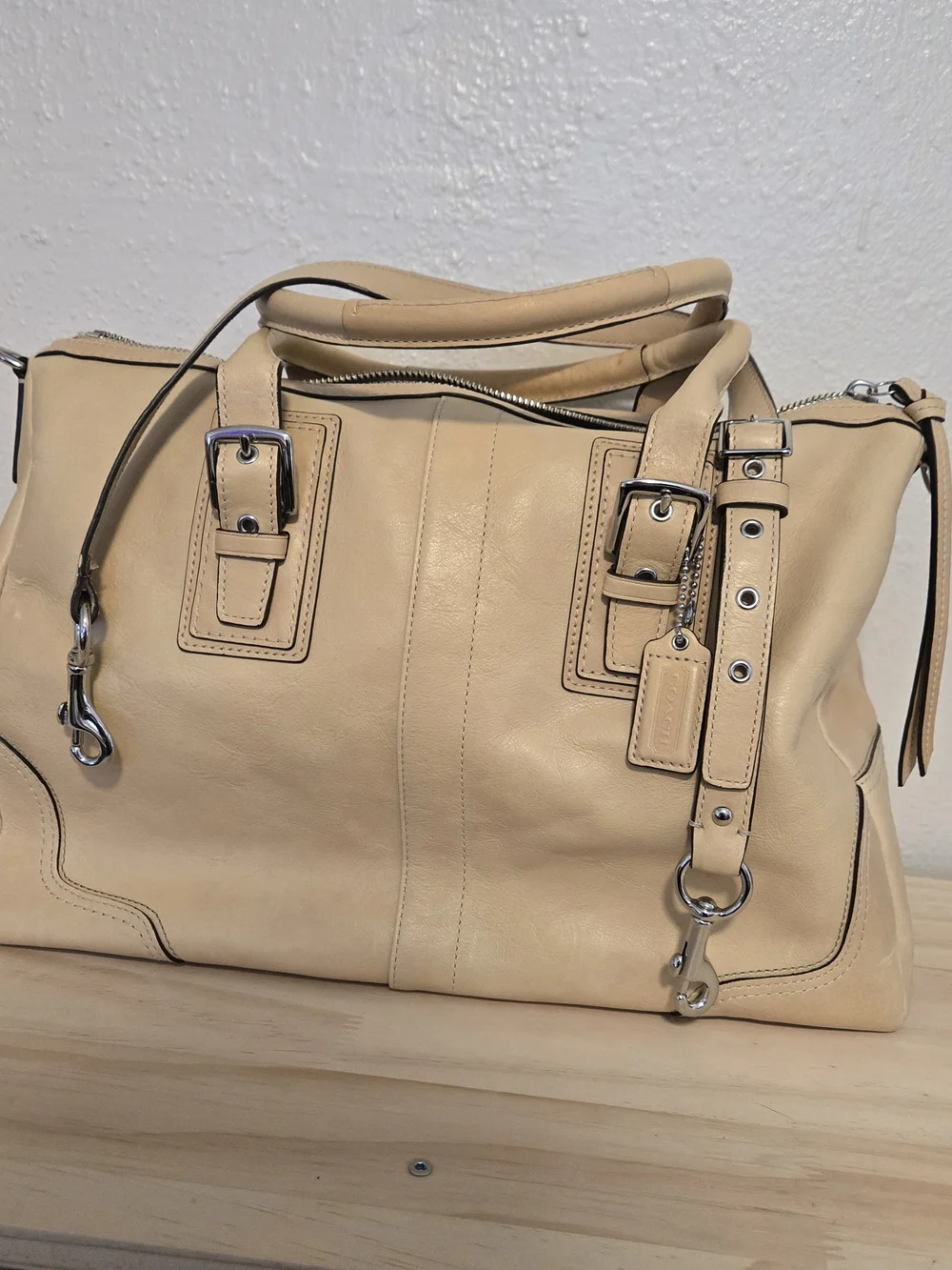 Coach Hamilton Leather Satchel with Silver Hardware